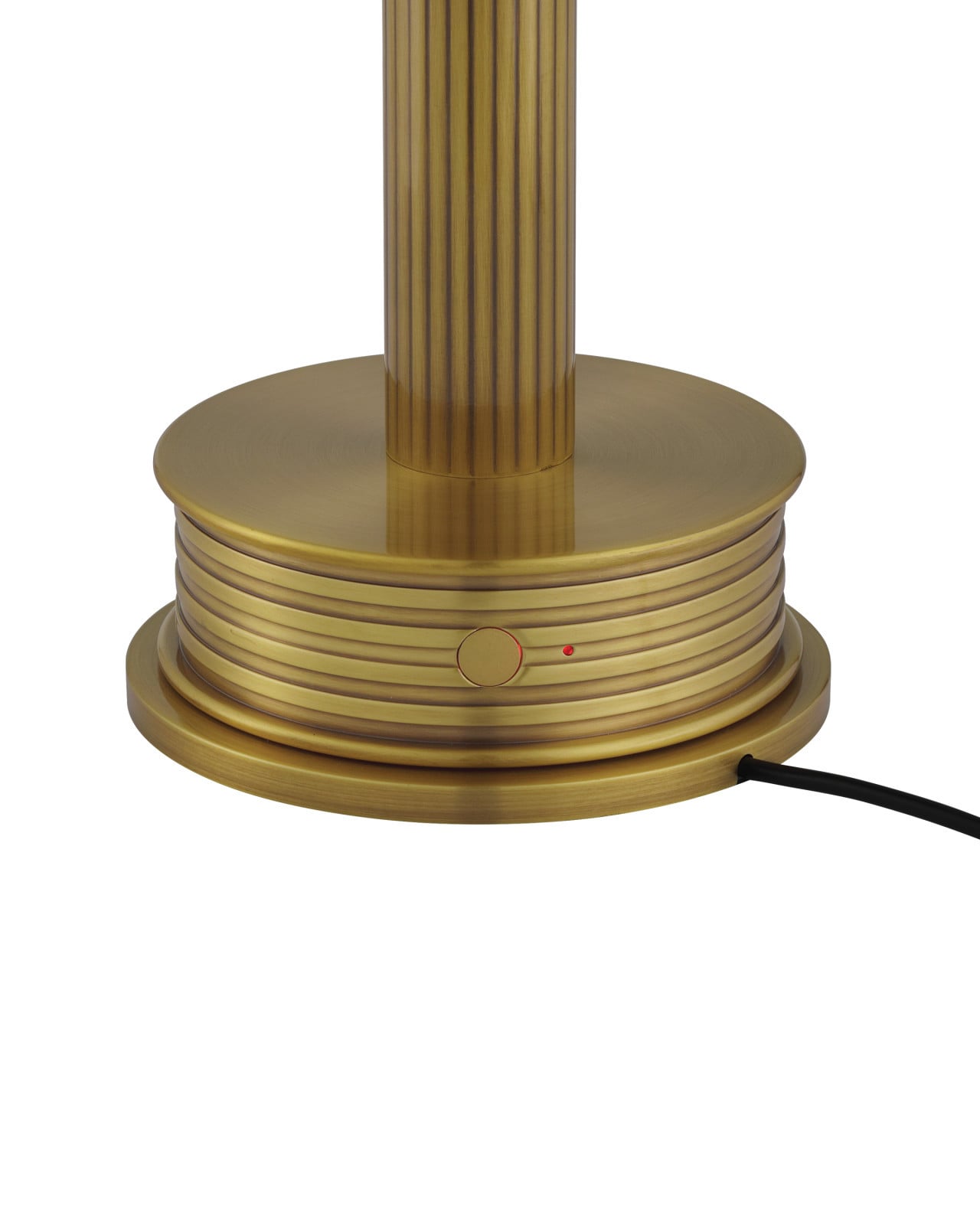 Currey & Company Promenade Cordless Table Lamp Polished Antique Brass