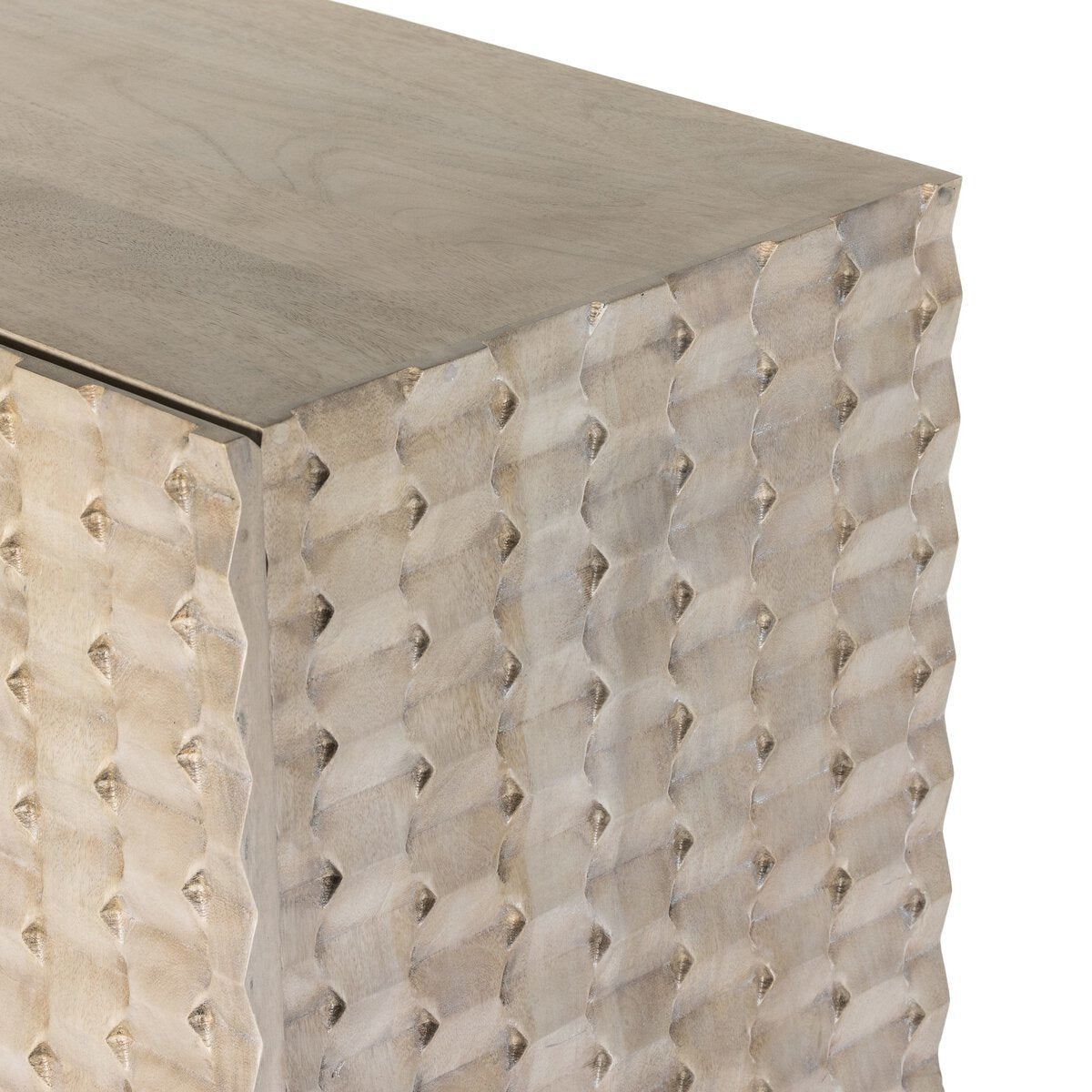 Four Hands Raffael Mango Wood Bar Cabinet Stonewash Grey