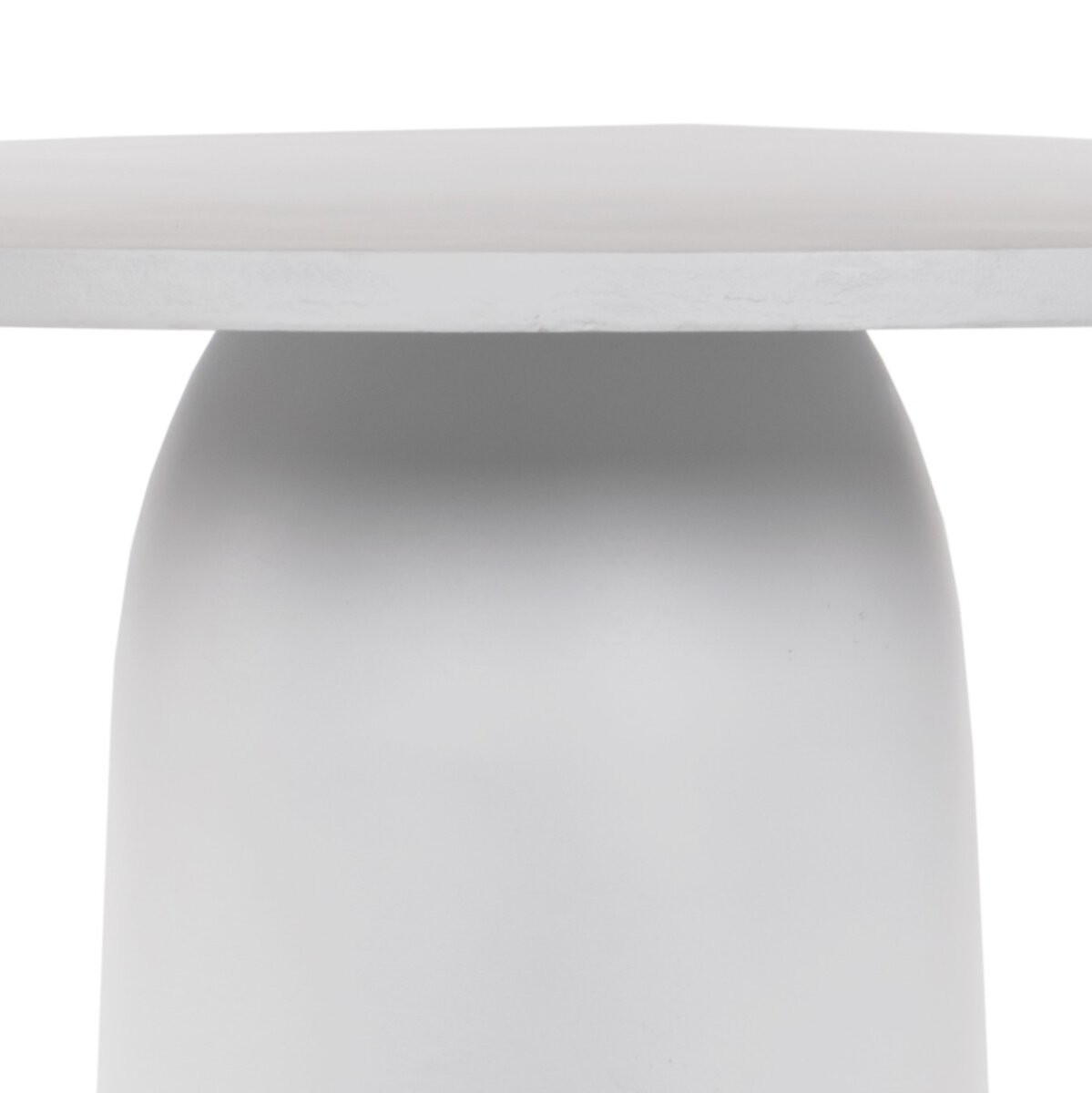 Four Hands Basil Outdoor Dining Table 42-Inch Matte White Cast Aluminum