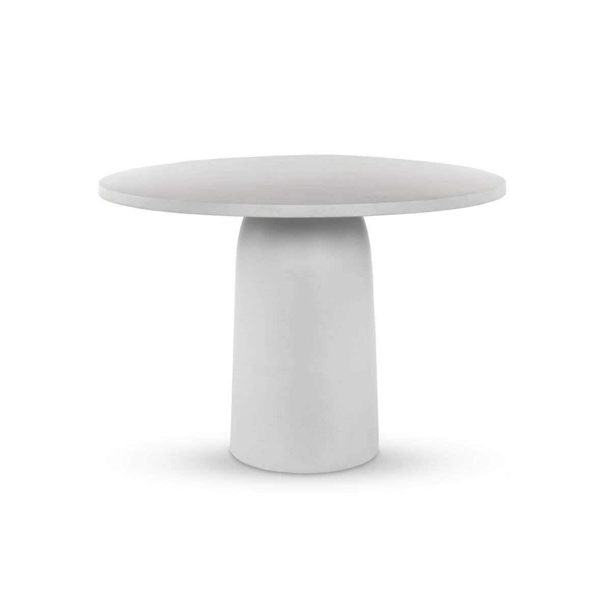 Four Hands Basil Outdoor Dining Table 42-Inch Matte White Cast Aluminum