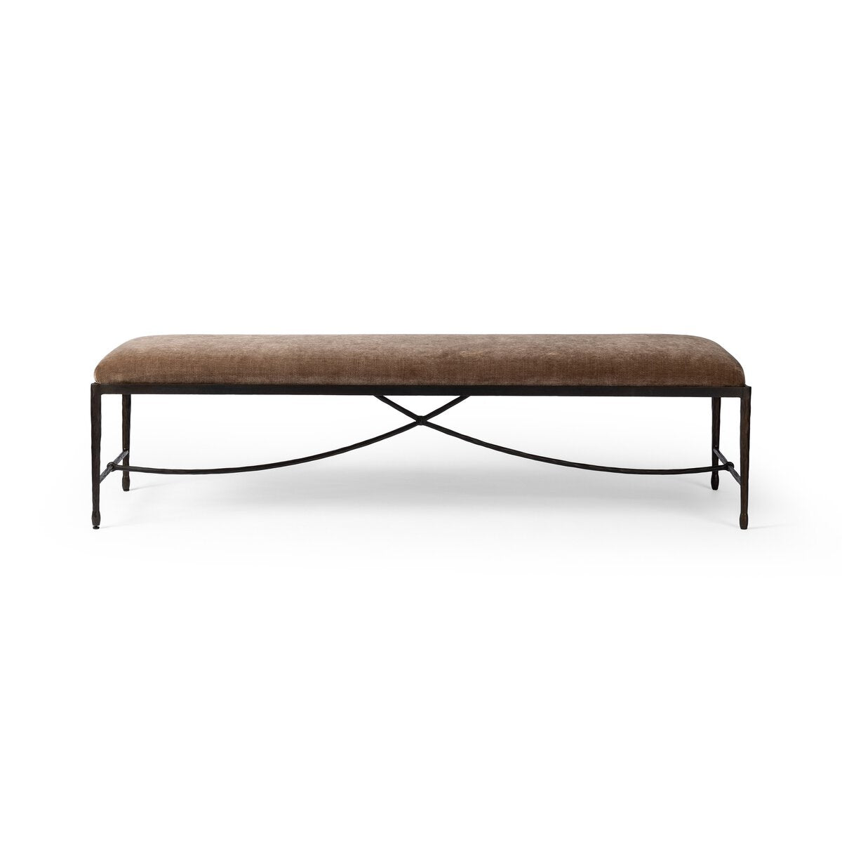 Jade Accent Bench French Industrialist Style Iron Frame