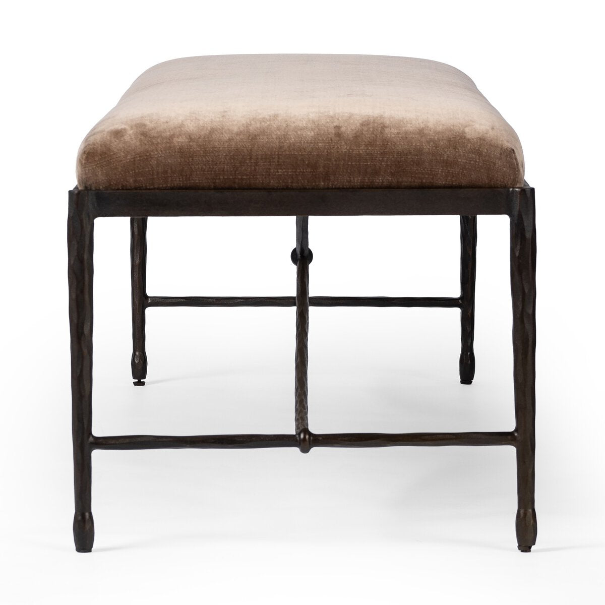 Jade Accent Bench French Industrialist Style Iron Frame
