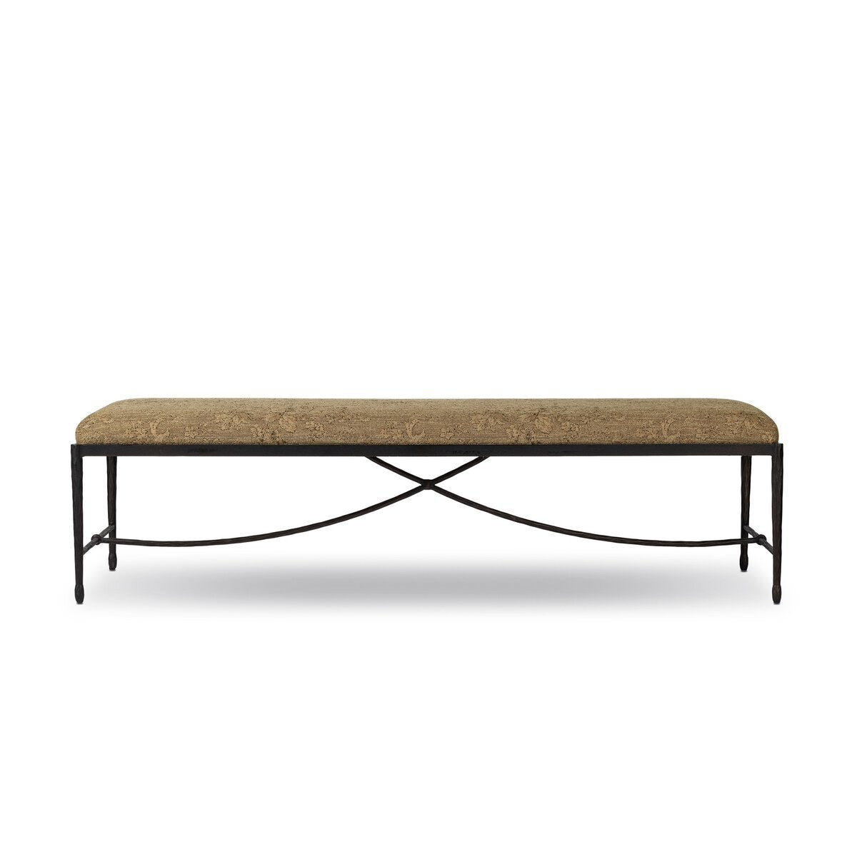Jade Accent Bench French Industrialist Style Iron Frame