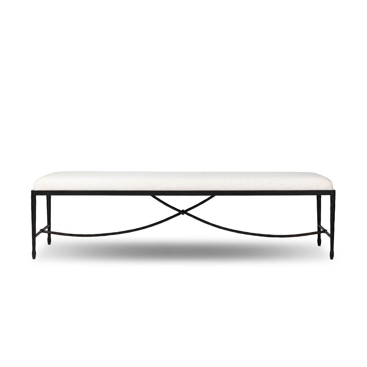 Jade Accent Bench French Industrialist Style Iron Frame