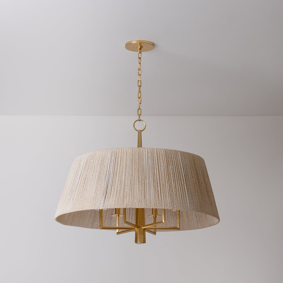 Troy Lighting Azar 30-Inch 6-Light Pendant Vintage Gold Leaf