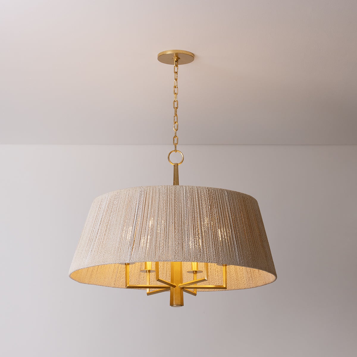 Troy Lighting Azar 30-Inch 6-Light Pendant Vintage Gold Leaf