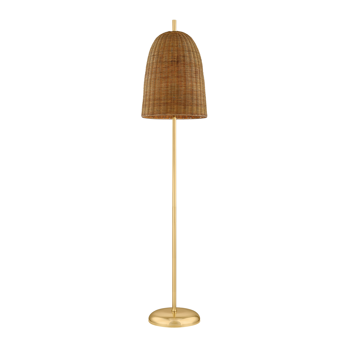 Mitzi Beatrice Floor Lamp Aged Brass 14in Wicker Shade