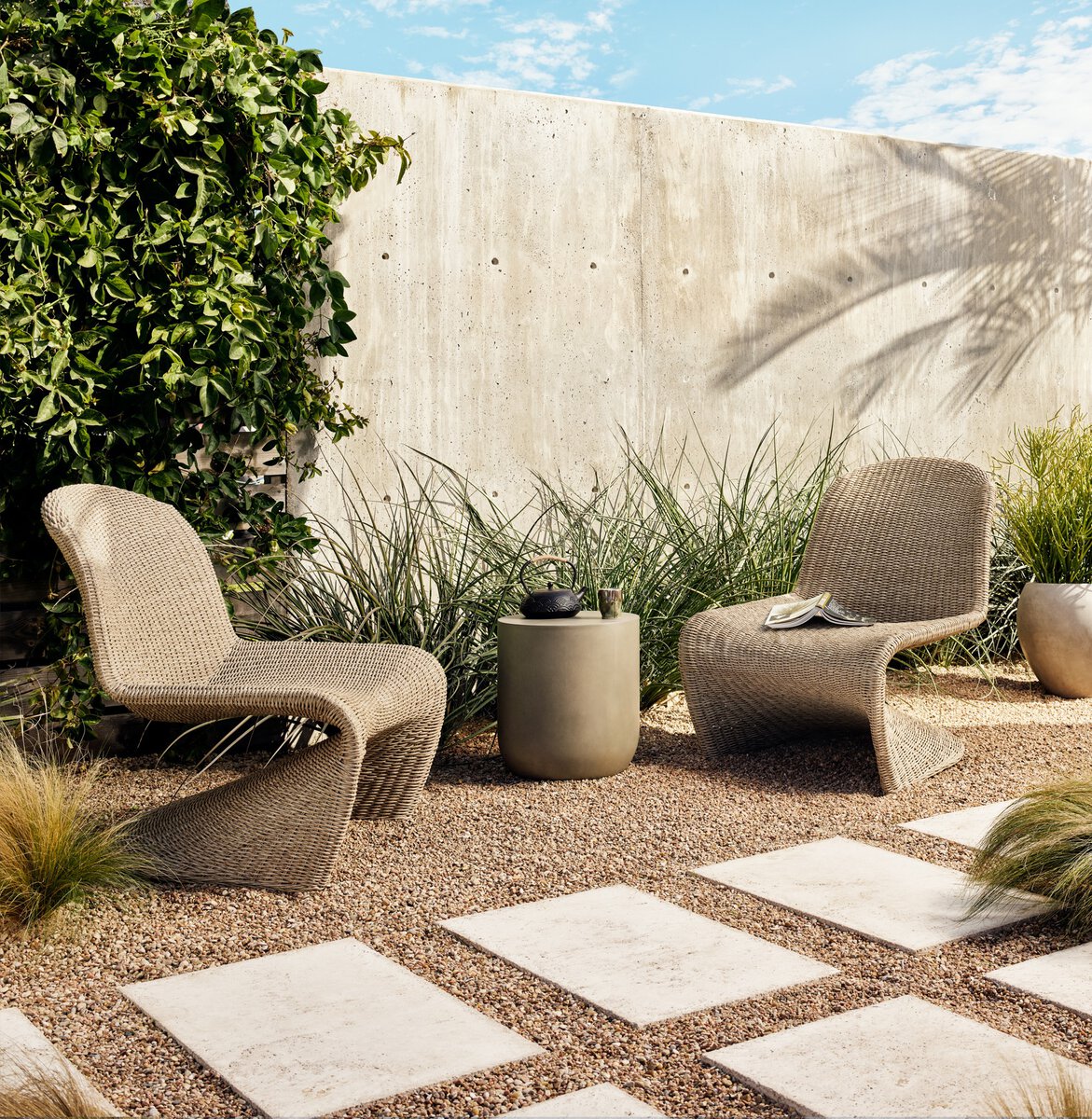 Four Hands Portia Outdoor Occasional Chair Woven Wicker Design
