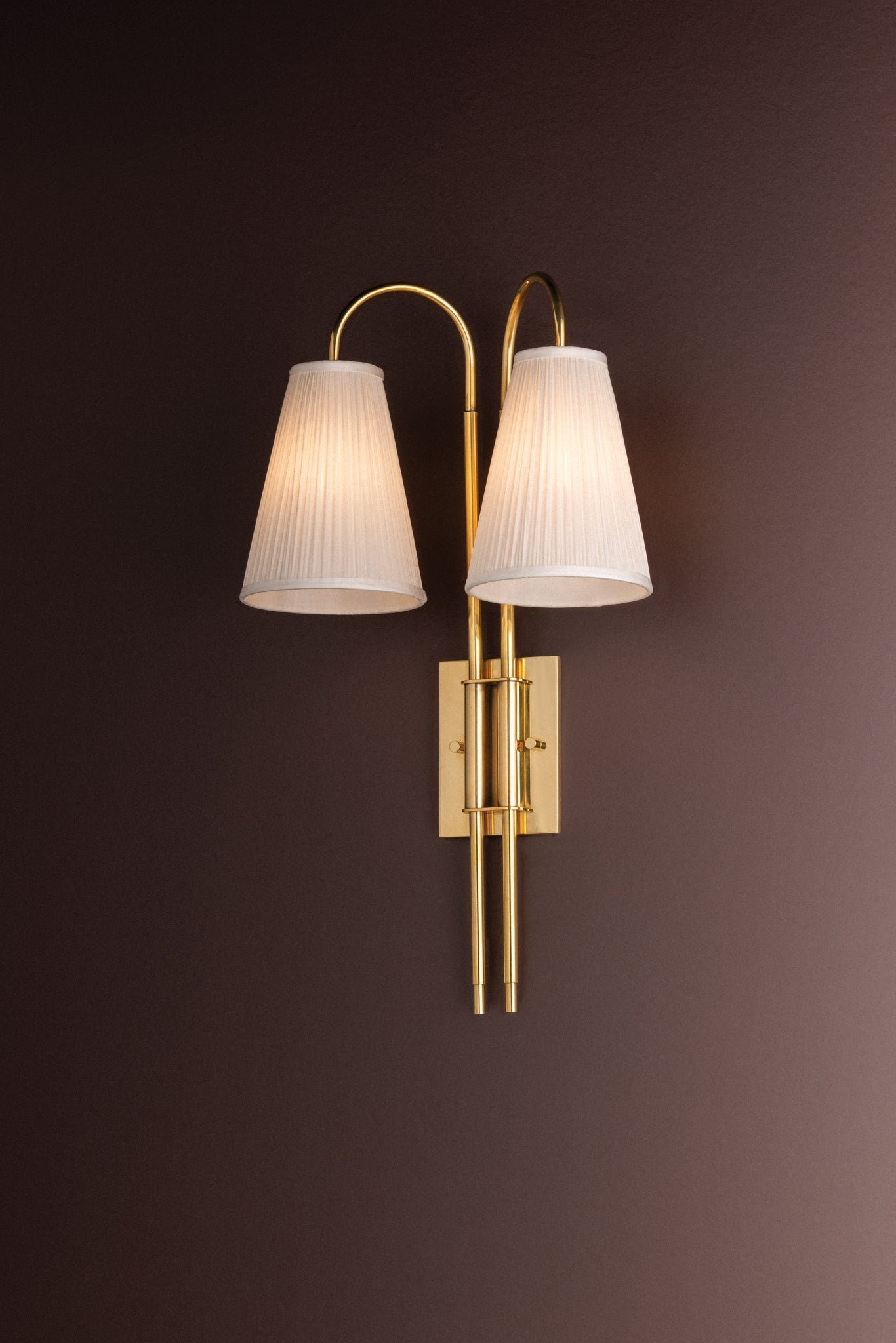 Corbett Limoges 2-Light Wall Sconce Art Nouveau Vintage Brass