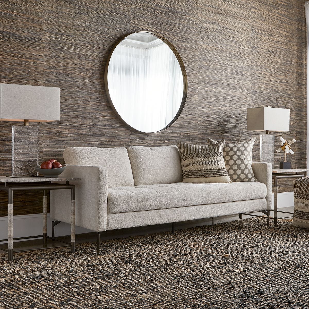 Revelation Padria Round Mirror Steel Frame 40in Brushed Brass