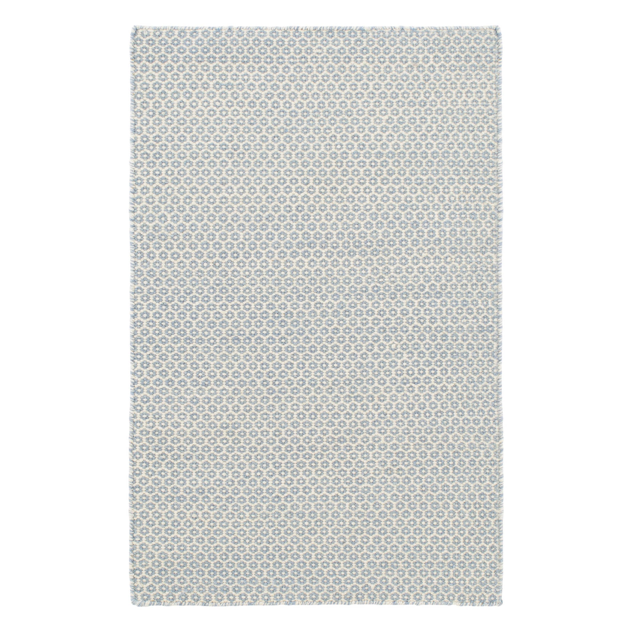 Annie Selke Honeycomb Handwoven Wool Rug French Blue Ivory