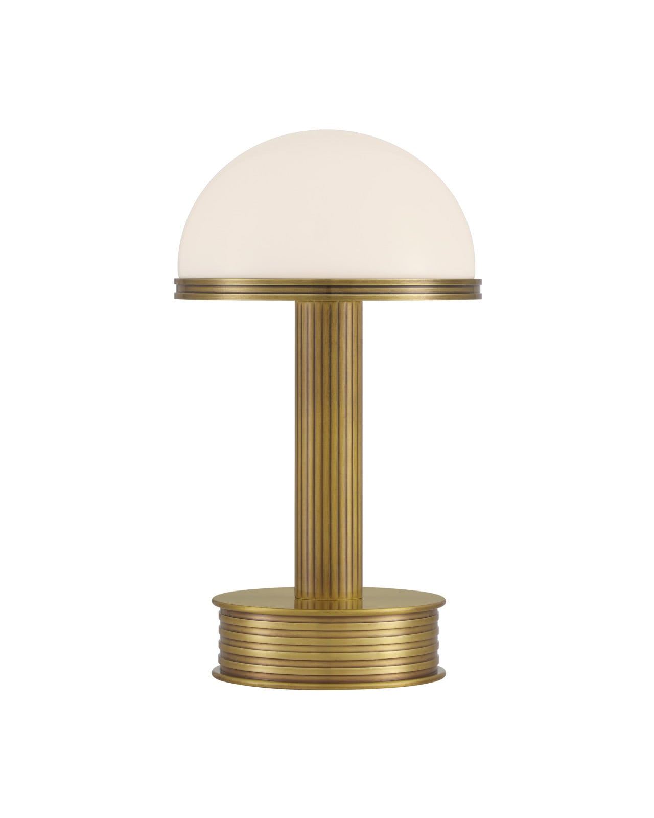 Currey & Company Promenade Cordless Table Lamp Polished Antique Brass