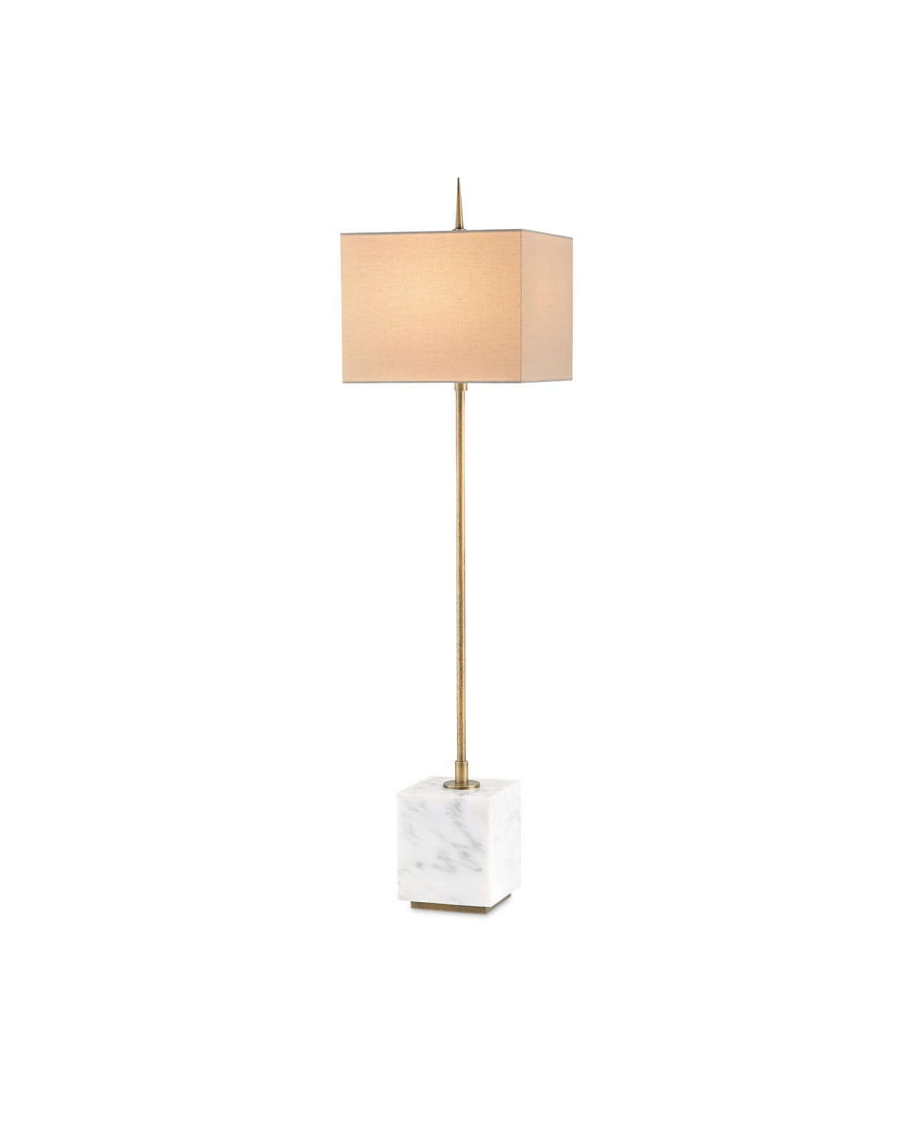 Thompson Brass Console Lamp with White Marble Base