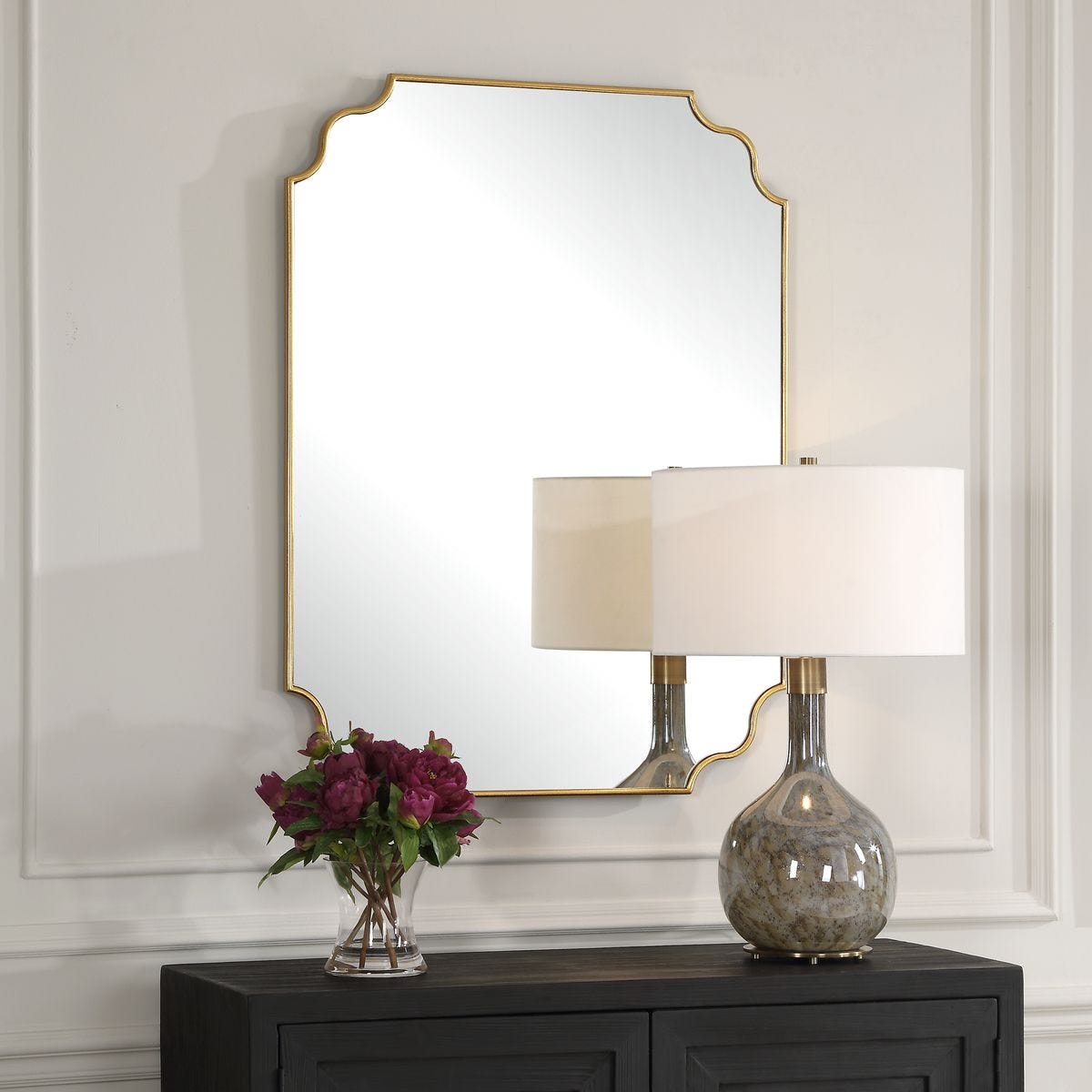 Uttermost Lennyn Traditional Wall Mirror Antiqued Gold Leaf 30x40