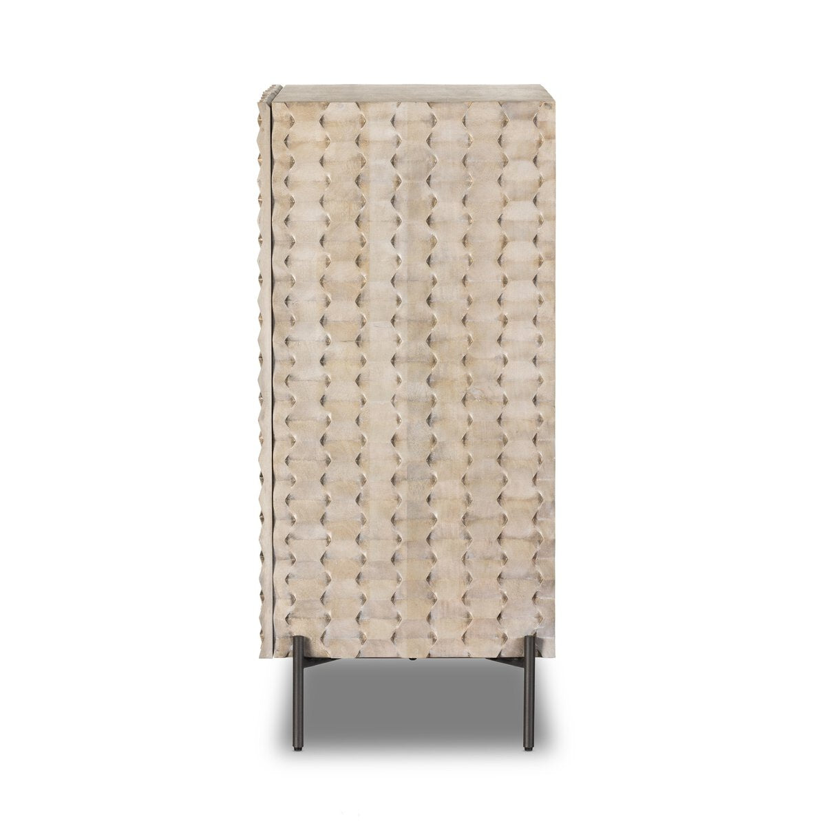 Four Hands Raffael Mango Wood Bar Cabinet Stonewash Grey