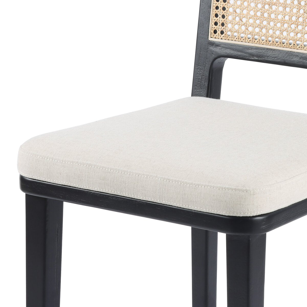Four Hands Veka Counter Stool Savile Flax Brushed Ebony Cane