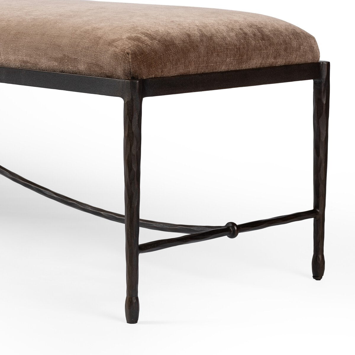 Jade Accent Bench French Industrialist Style Iron Frame