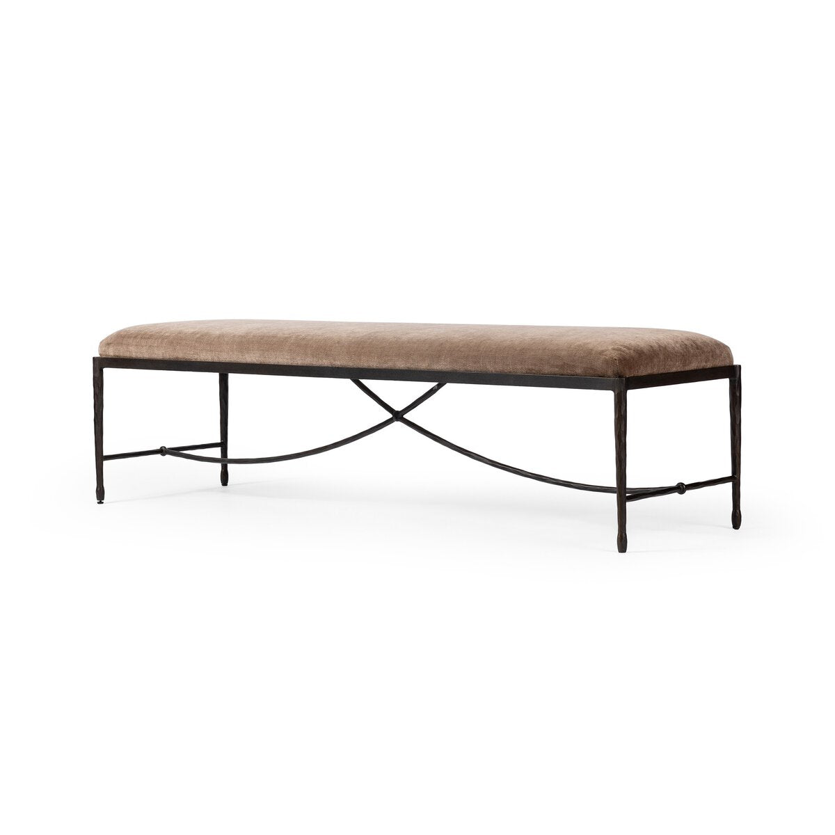 Jade Accent Bench French Industrialist Style Iron Frame