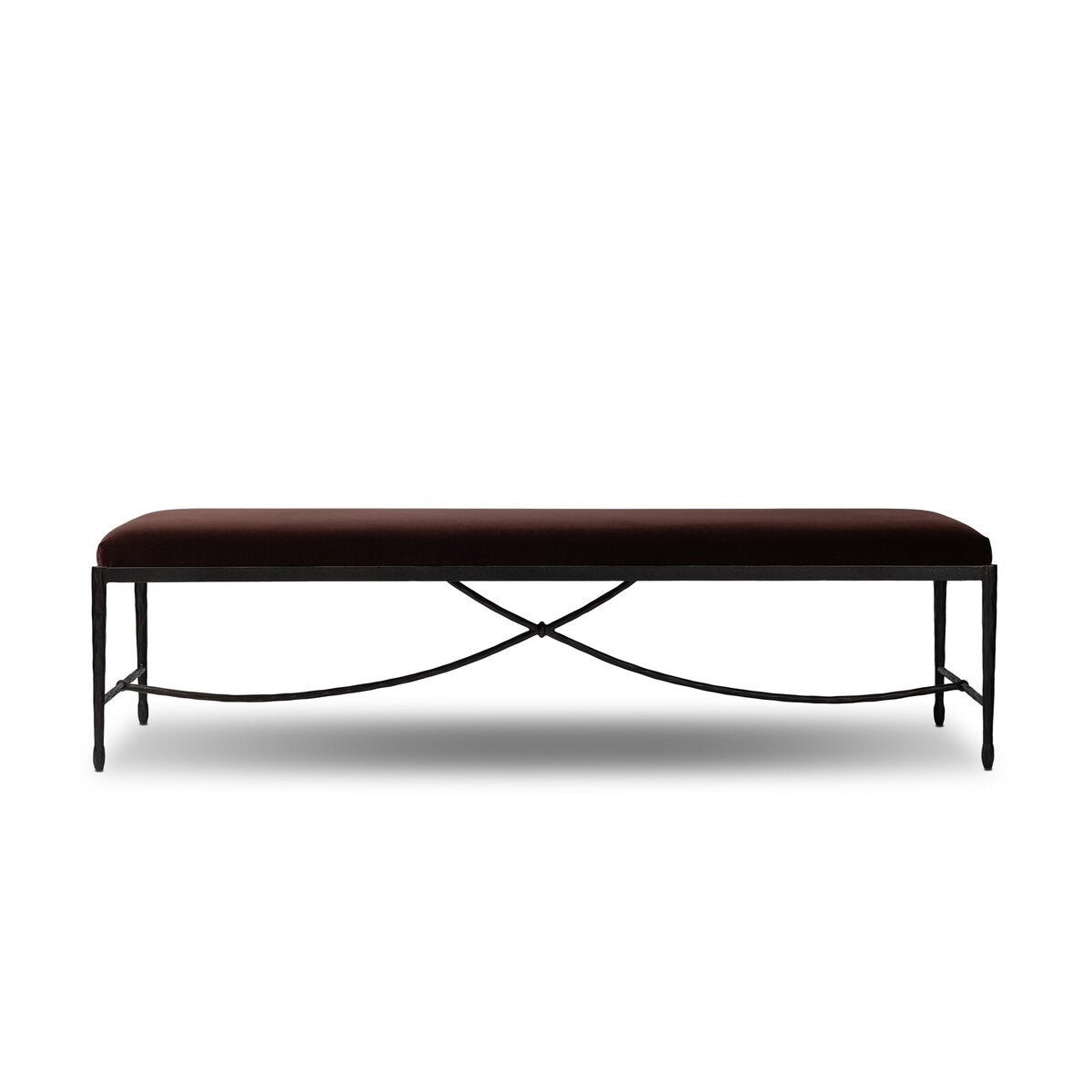 Jade Accent Bench French Industrialist Style Iron Frame