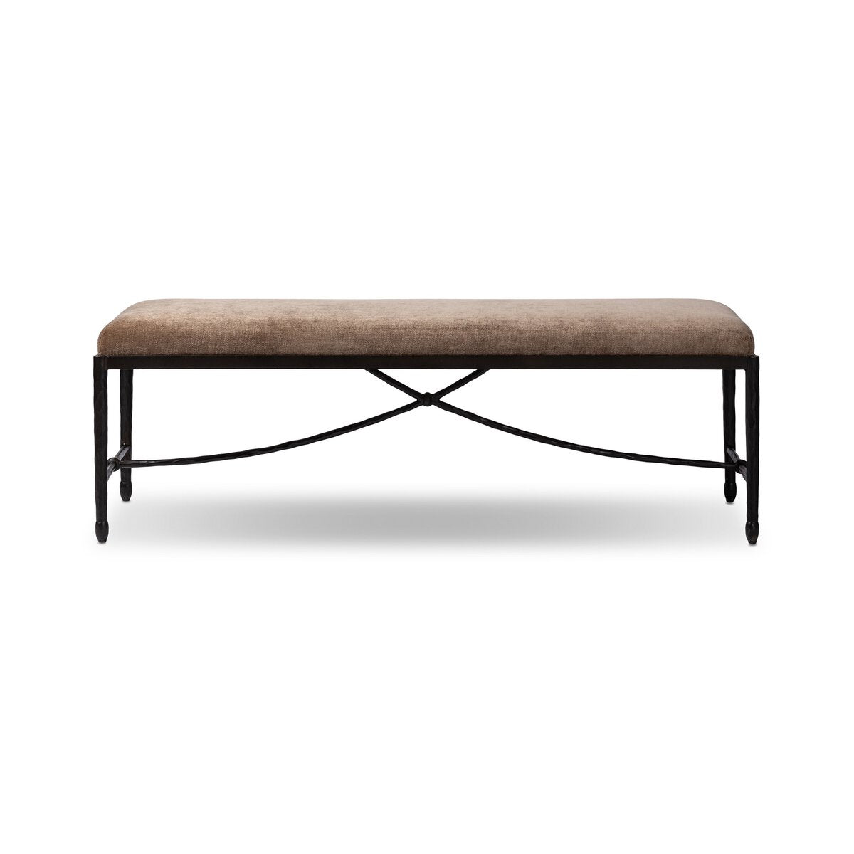 Jade Accent Bench French Industrialist Style Iron Frame