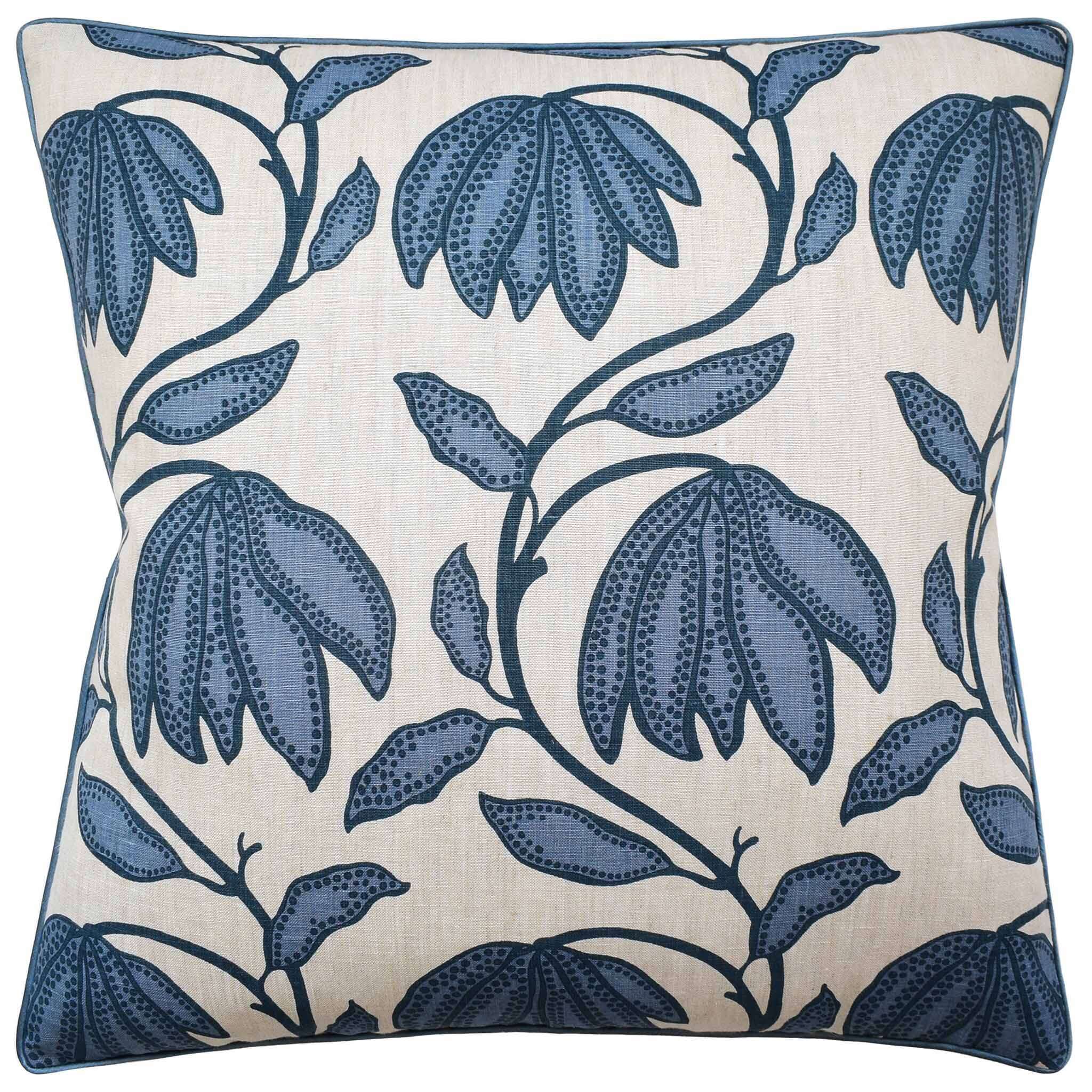 Ryan Studio Desert Flower Decorative Pillow Linen Contrast Piping