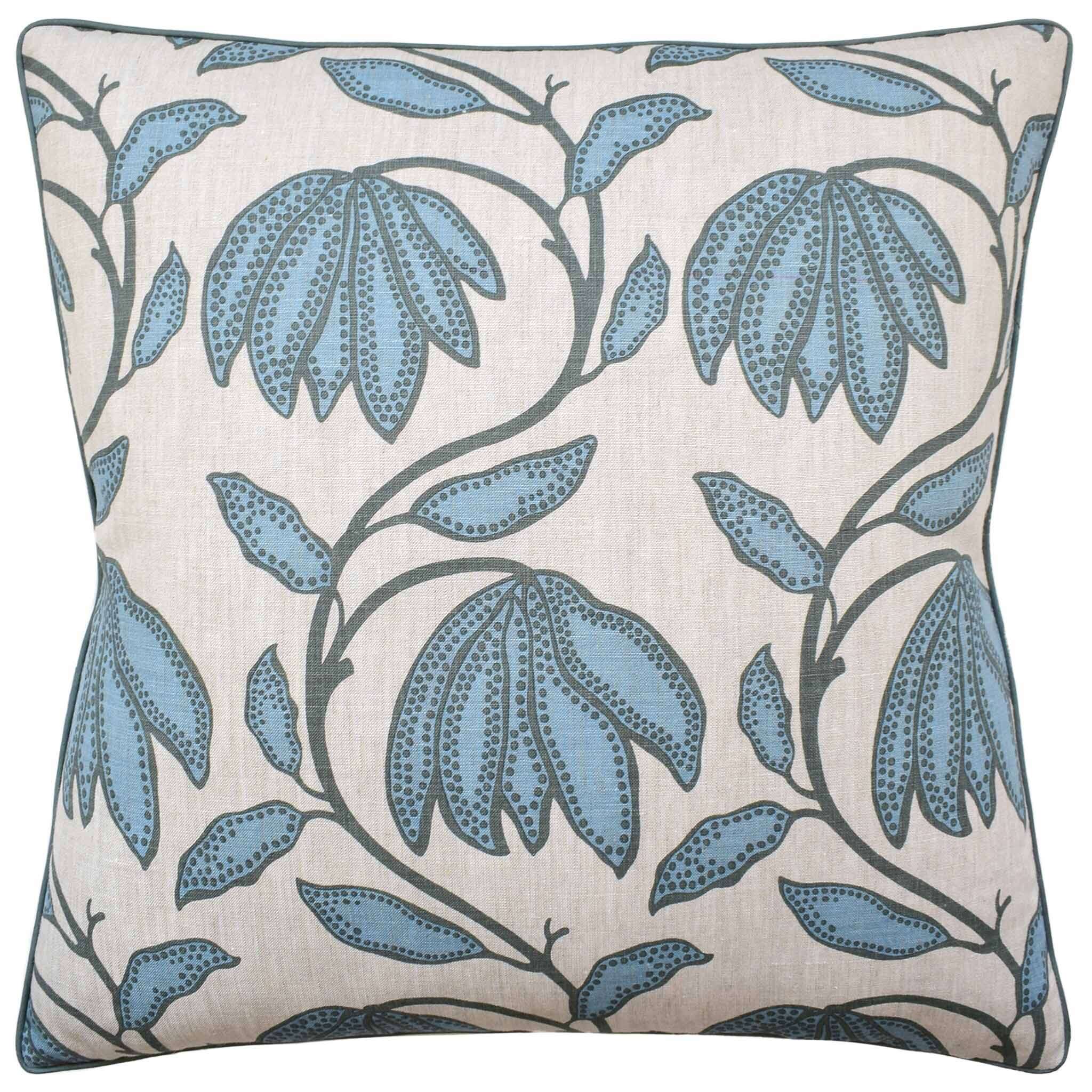 Ryan Studio Desert Flower Decorative Pillow Linen Contrast Piping