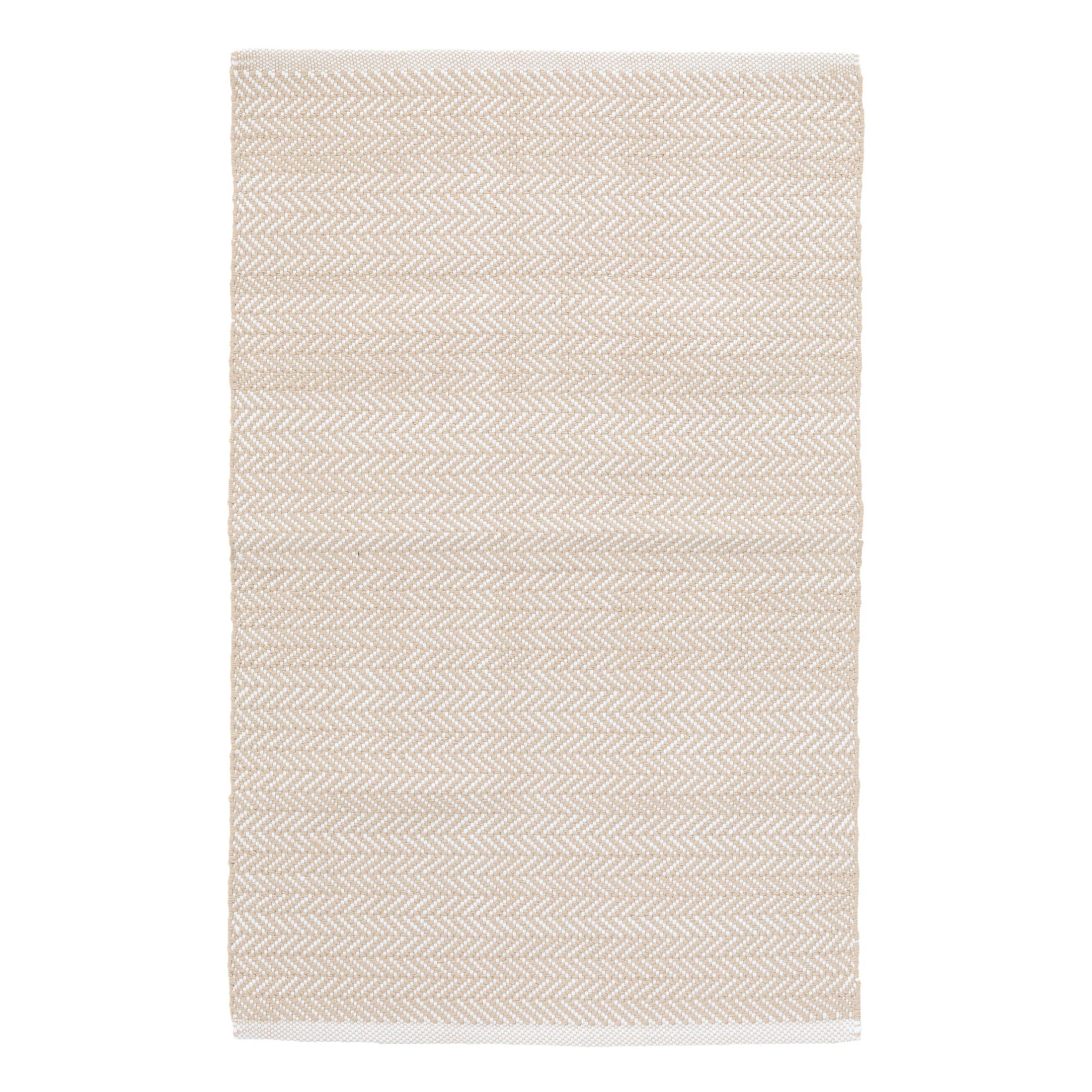 Annie Selke Herringbone Handwoven Indoor/Outdoor Rug Linen White