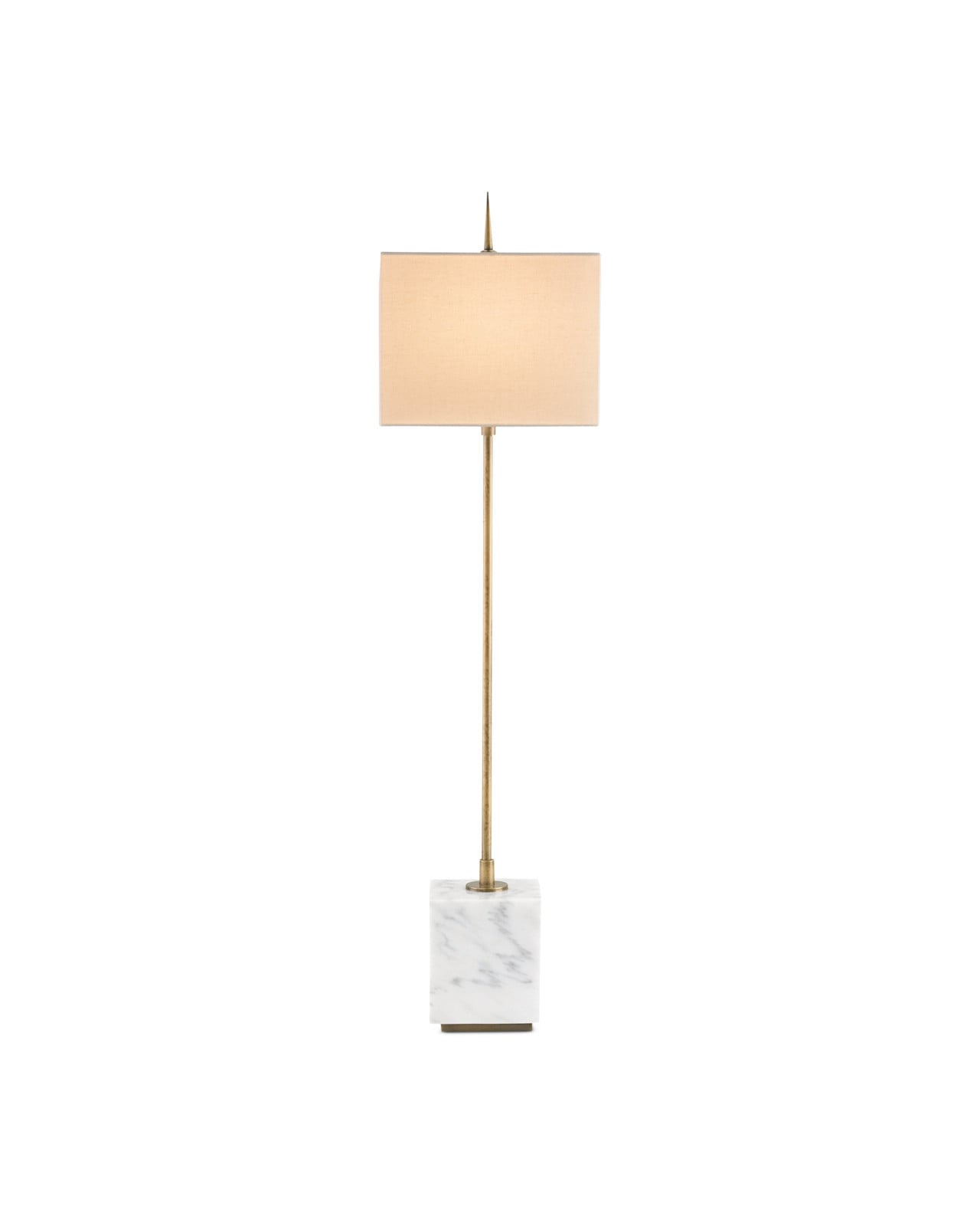 Thompson Brass Console Lamp with White Marble Base