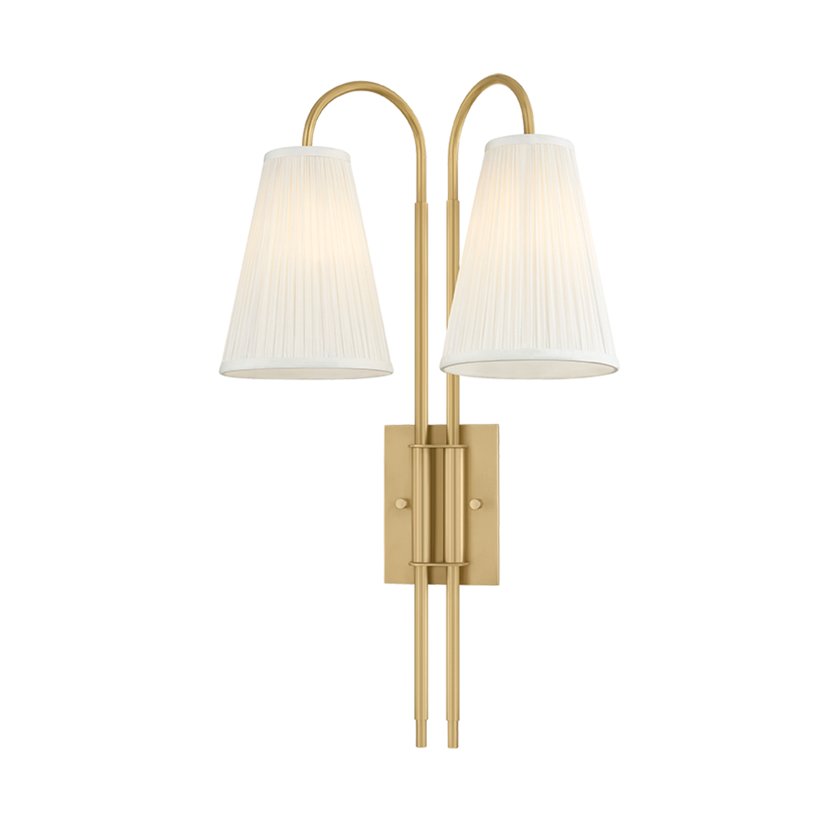 Corbett Limoges 2-Light Wall Sconce Art Nouveau Vintage Brass