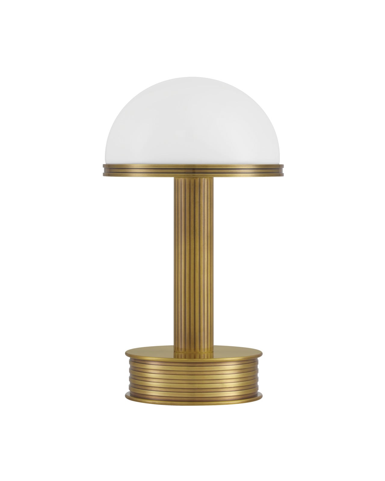 Currey & Company Promenade Cordless Table Lamp Polished Antique Brass