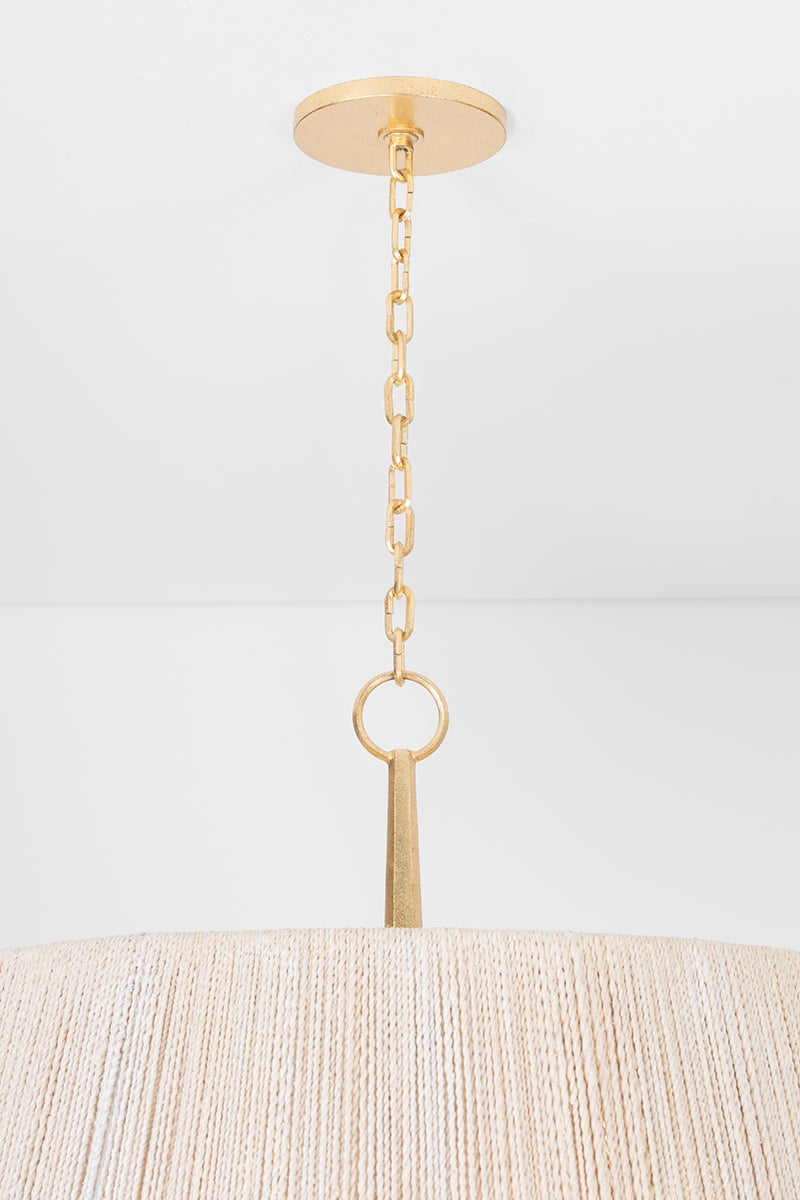 Troy Lighting Azar 30-Inch 6-Light Pendant Vintage Gold Leaf
