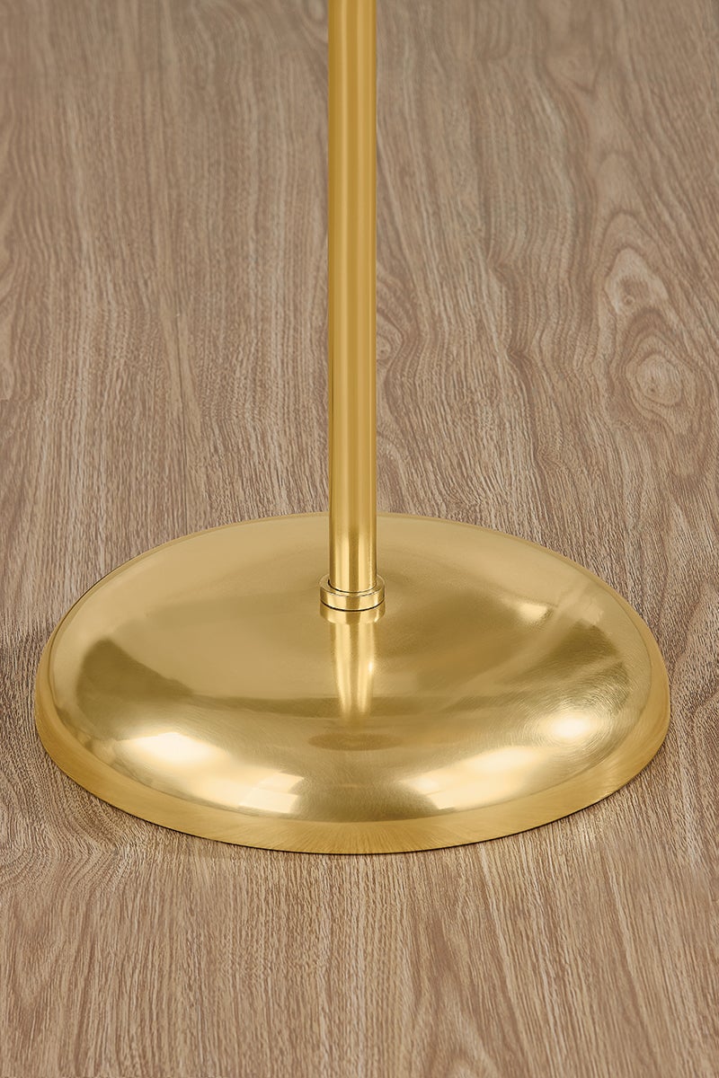 Mitzi Beatrice Floor Lamp Aged Brass 14in Wicker Shade