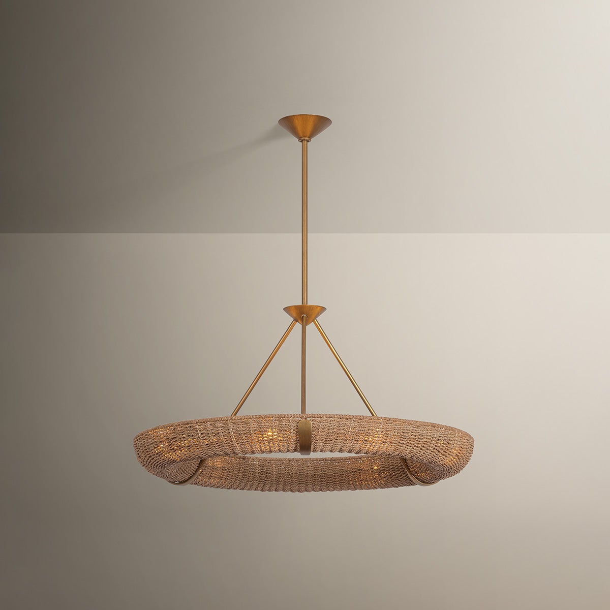 Troy Lighting Floyd 9-Light Chandelier Patina Gold Leaf