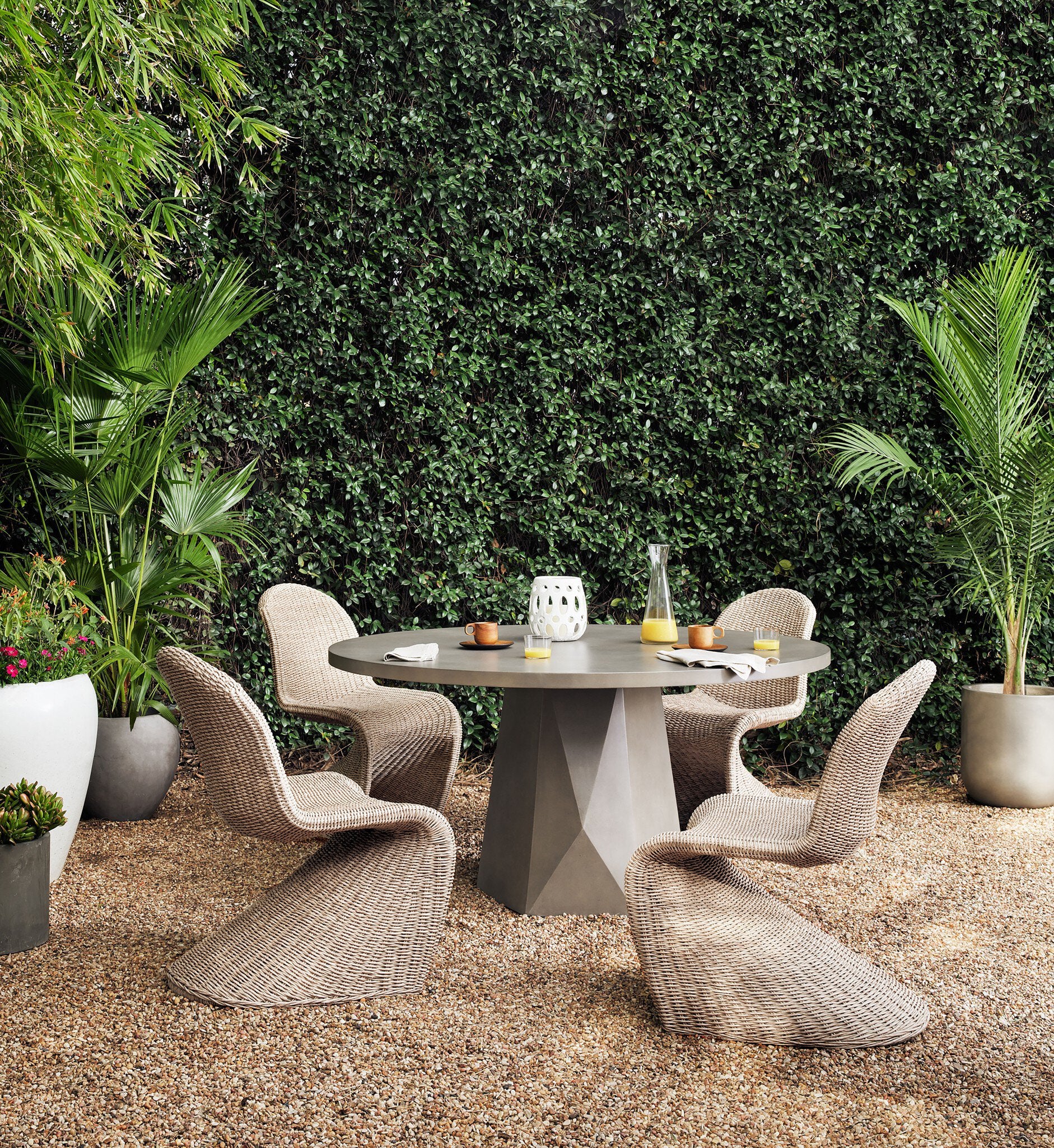 Four Hands Portia Modern Outdoor Dining Chair All-Weather Wicker