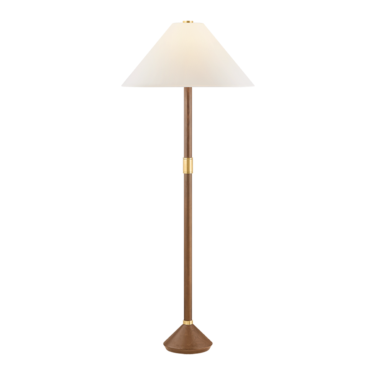 Hudson Valley Lighting Merrimack Floor Lamp Walnut And Aged Brass