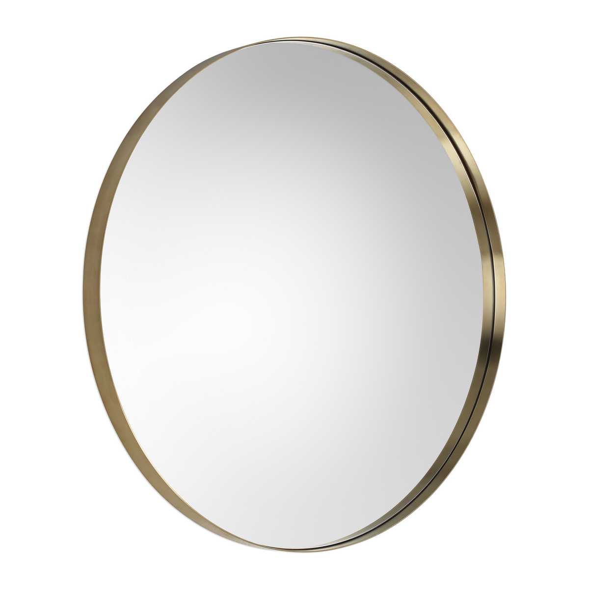Revelation Padria Round Mirror Steel Frame 40in Brushed Brass