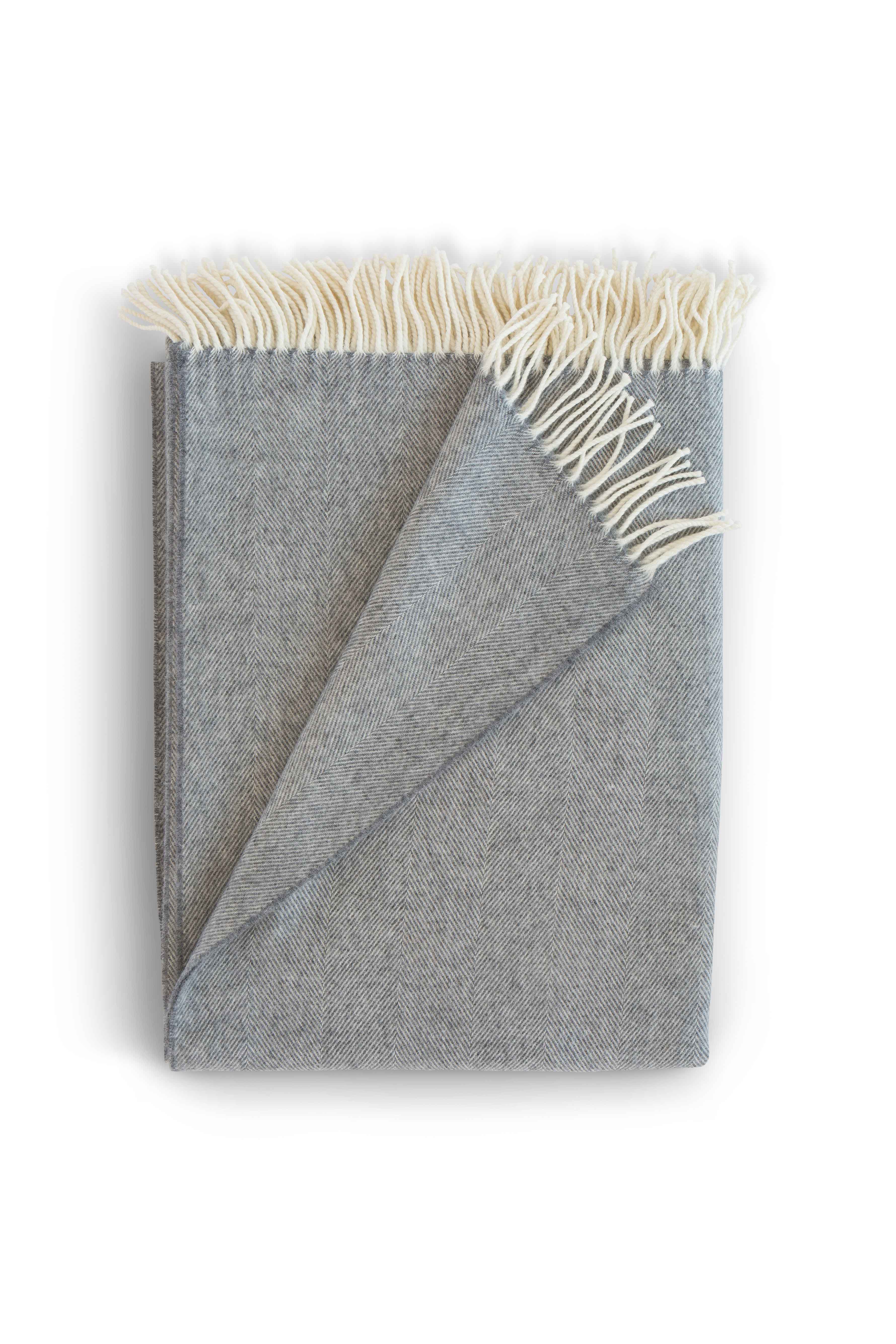 Evangeline Lightweight Merino Wool Herringbone Throw 57x78 Inch