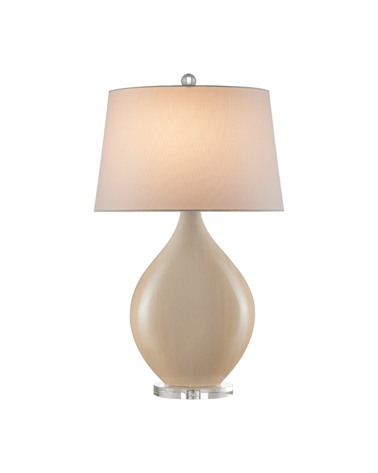 Currey & Company Opal Blush Table Lamp Ceramic Amber Clear